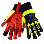 image of West Chester R2 Safety Rigger 87811 Yellow/Red Small Synthetic Cold Condition Gloves - TPR Back of Hand and Fingers Coating - 87811/S