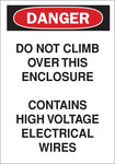 image of Brady B-555 Aluminum Rectangle White Electrical Safety Sign - 7 in Width x 10 in Height - 43363