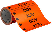 image of Brady 108442 Self-Adhesive Pipe Marker - Vinyl - Black on Orange - B-946 - 66674