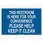 image of Brady B-302 Polyester Blue Keep Clean Sign - 10 in Width x 7 in Height - Laminated - 85752