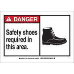 image of Brady B-555 Aluminum Rectangle White PPE Sign - 10 in Width x 7 in Height - 46644