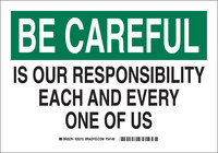 image of Brady B-401 Polystyrene Rectangle White Safety Awareness Sign - 14 in Width x 10 in Height - 25316