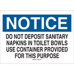image of Brady B-302 Polyester Rectangle White Personal Hygiene Sign - 10 in Width x 7 in Height - Laminated - 85610