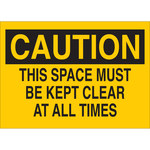 image of Brady B-302 Polyester Yellow Keep Clear Sign - 10 in Width x 7 in Height - Laminated - 85598
