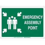image of Brady B-120 Fiberglass Rectangle Green IMO Evacuation Sign - 14 in Width x 10 in Height - 139595