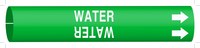 image of Brady 4155-G Strap-On Pipe Marker, 8 in to 9 7/8 in - Water - Plastic - White on Green - B-915 - 44971