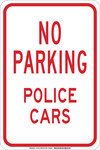 image of Brady B-555 Aluminum Rectangle White Parking Restriction, Permission & Information Sign - 12 in Width x 18 in Height - 129744
