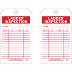 image of Brady 86610 Red on White Polyester Ladder Tag - 4 in Width - 7 in Height - B-851