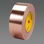 image of 3M 3313 Copper Tape - 1 in Width x 18 yd Length - 3 mil Thick x 3 mil Total Thickness - 66117