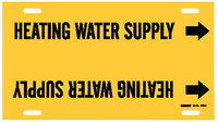 image of Brady 4073-G Strap-On Pipe Marker, 8 in to 9 7/8 in - Water - Plastic - Black on Yellow - B-915 - 48248