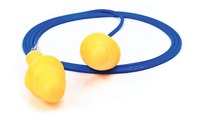 image of 3M E-A-R UltraFit VP340-4004 Yellow Universal Thermoplastic Elastomer Foam Reusable Corded Triple-Flange Ear Plugs - 25 dB NRR