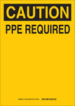image of Brady B-555 Aluminum Rectangle Yellow PPE Sign - 10 in Width x 7 in Height - 131991