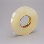 image of 3M 4658 Clear Double Coated Foam Tape - 1 in Width x 27 yd Length - 1/32 in Thick - 38545