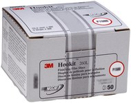 image of 3M Hookit 260L Coated Aluminum Oxide White Hook & Loop Disc - Film Backing - P800 Grit - Super Fine - 5 in Diameter - 00954