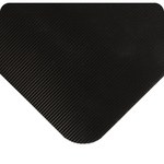 image of Wearwell Non-Conductive Switchboard Matting 720.58x3X5BK, 3 ft x 5 ft, Nitricell, Ribbed, Black - 00316