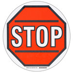 image of Brady Toughstripe B-534 Polyester Circle Stop Signs, Traffic Control Signs & Banners Sign - 17 in Width x 17 in Height - Laminated - 104511