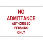 image of Brady B-302 Polyester Rectangle White Restricted Area Sign - 10 in Width x 7 in Height - Laminated - 84237