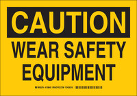 image of Brady B-555 Aluminum Rectangle Yellow PPE Sign - 10 in Width x 7 in Height - 128640