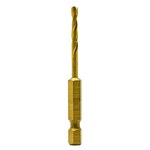 image of Dewalt 1/8 in Impact Ready Jobber Length Drill Bit DD5108B6 - TiN Finish - 2 39/64 in Overall Length - 1 in Flute - High-Speed Steel - Hex Shank