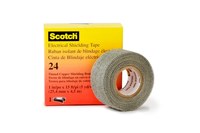 3M Scotch 24 Silver Copper Tape - 1 in Width x 15 ft Length - 16 mil Total Thickness - 15041