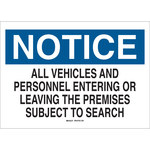 image of Brady B-555 Aluminum Rectangle White Restricted Area Sign - 14 in Width x 10 in Height - 43396