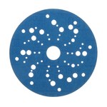 image of 3M Hookit Blue Abrasive Ceramic Aluminum Oxide Hook & Loop Disc - 5 in Diameter Multi-Hole Vacuum Holes - 36160