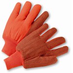 image of West Chester K81SCNCORIPD High-Visibility Orange Large Cotton/Polyester General Purpose Gloves - Straight Thumb - 10.5 in Length