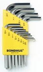 image of Bondhus BriteGuard Short Arm Hex Key L-Wrench Set 16236