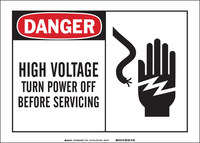 image of Brady B-555 Aluminum Rectangle White Electrical Safety Sign - 14 in Width x 10 in Height - 46732