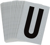 image of Bradylite 5900-U Letter Label - Black on Silver - 1 in x 1 1/2 in - B-997 - 59030