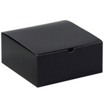 image of Black Colored Gift Boxes - 8 in x 8 in x 3.5 in - 3376