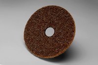 image of 3M Scotch-Brite SC-DH Non-Woven Aluminum Oxide Brown Hook & Loop Disc - Coarse - 5 in Diameter - 7/8 in Center Hole - 16047