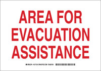 image of Brady B-555 Aluminum Rectangle White Emergency Area Sign - 10 in Width x 7 in Height - 127134