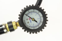 image of Coilhose Inflator Gauge, Dial, 0-160 psi, 12" Hose, Dual Foot Chuck, Display TGC1348-DPB - 10317