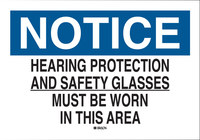 image of Brady B-555 Aluminum Rectangle White PPE Sign - 10 in Width x 7 in Height - 128874
