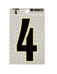 image of Brady 3010-4 Number Label - Black on Silver - 2 1/2 in x 3 1/2 in - B-309 - 03363