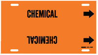 image of Brady 4309-G Strap-On Pipe Marker, 8 in to 9 7/8 in - Other Liquid - Plastic - Black on Orange - B-915 - 66987