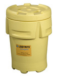 image of Justrite Yellow Polyethylene 95 gal Spill Containment Drum - 43 1/4 in Height - 31 in Overall Diameter - 697841-05136
