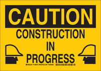 image of Brady B-555 Aluminum Rectangle Yellow Construction Site Sign - 14 in Width x 10 in Height - 126873