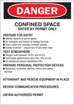 image of Brady B-401 Polystyrene Rectangle White Confined Space Sign - 10 in Width x 14 in Height - 22426