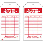image of Brady 86555 Red on White Polyester Ladder Tag - 3 in Width - 5 3/4 in Height - B-851