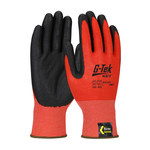 image of PIP G-Tek KEV 09-K1640 Hi-Vis Red Large Cut-Resistant Gloves - ANSI A4 Cut Resistance - Nitrile Foam Palm & Fingers Coating - 09-K1640/L