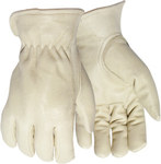 image of Red Steer 5670 White Large Grain Pigskin Leather Driver's Gloves - Keystone Thumb - 5670-L