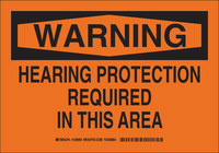 image of Brady B-555 Aluminum Rectangle Orange PPE Sign - 10 in Width x 7 in Height - 128988