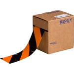 image of Brady ToughStripe Black / Orange Floor Marking Tape - 3 in Width x 100 ft Length - 0.008 in Thick - 84524