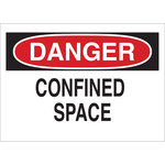image of Brady B-555 Aluminum Rectangle White Confined Space Sign - 14 in Width x 10 in Height - 60506
