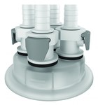 image of Justrite Polypropylene Carboy Cap Adapter - 83 mm Width - 2.8 in Height - 697841-18227