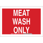 image of Brady B-555 Aluminum Rectangle Red Food Sanitation Sign - 10 in Width x 7 in Height - 128286