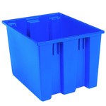 Akro-Mils 1.7 ft, 12.93 gal 85 lb Blue Industrial Grade Polymer Stackable Tote - 19 1/2 in Length - 15 1/2 in Width - 13 in Height - 35195 BLUE