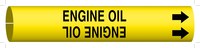 image of Brady 4180-F Strap-On Pipe Marker, 6 in to 7 7/8 in - Gasoline & Oil - Plastic - Black on Yellow - B-915 - 87848